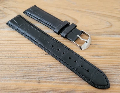£6.79 • Buy Genuine Leather Watch Strap Black - Brown - Padded - 18mm & 20mm - UK Seller