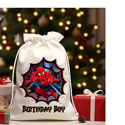 Handmade Spider Man Birthday Boy 8piece Muslin Gift Bags Party Favors Size 5x7 • $12.99