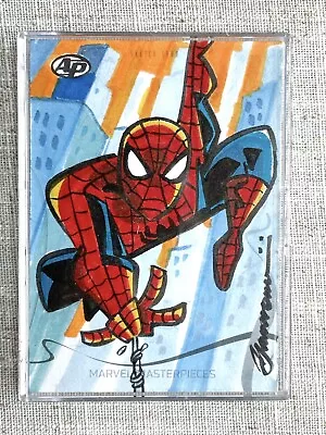 2022 Marvel Masterpieces Spiderman Hand Drawn Sketch Yam Roni Auto Autograph 1/1 • $247