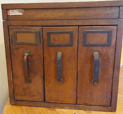 Vintage Globe Wernicke 3 File Cabinets Drawers Wood USA • $375