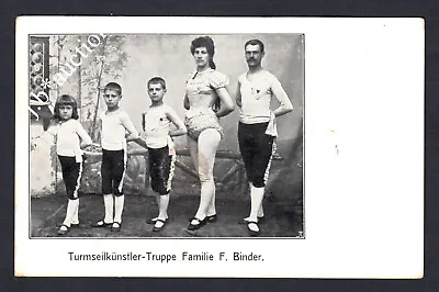 Austria TOWER ROPE ARTIST TROUPE FAMILY F. BINDER Vienna * Postcard Circa 1909 • £18.45