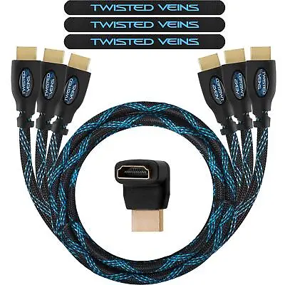 Rugged HDMI Cable 1.5 Ft 3-Pack Premium HDMI Cord High Speed HDMI 2.0 4K HDR • $11.99