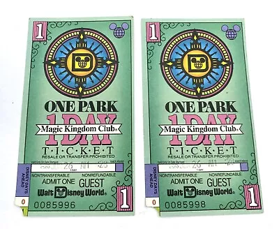 Vintage Walt Disney World One Park 1 Day Magic Kingdom Club Ticket • $15