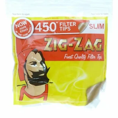 450 ZIG ZAG SLIM RED FILTER TIPS Resealable Bag Rolling Cigarette Tobacco 1 2 5 • £2.95