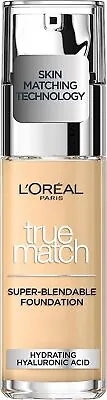 Loreal Paris True Match 24hr  Liquid Foundation  Hydratinghyaluronic Acid • £6.40