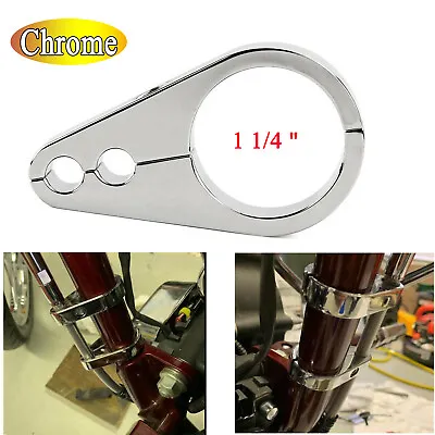 Chrome Motorcycle 1 1/4   Handlebar Dual Throttle Brake Cable Clamp For Harley • $15.18