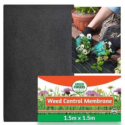 Heavy Duty Weed Control Fabric Membrane 1.5Mx1.5M Landscape Garden Ground Cover • £2.99