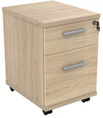 Astin 2 Drawer Mobile Under Desk Pedestal 400x500x590mm Canadian Oak KF77724 • £124.09