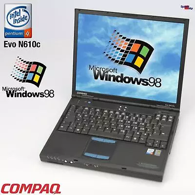 Compaq Evo N610C Notebook Laptop Windows 98 Parallel Port RS-232 Pentium 4 M • $569.58