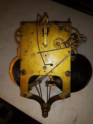 Vtg Gilbert Clock #23 Mechanical Movement Double Striker Winds Easy Parts Repair • $15.59