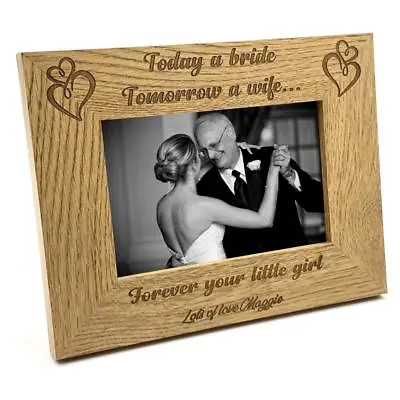 Father Of The Bride Forever Your Girl Wooden Photo Frame Personalised Gift FW247 • £14.99