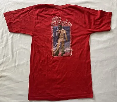 Elvis Presley In Concert Single Stitch Size M Teen T-Shirt Red Vintage 1970s • $29.99