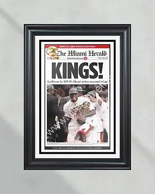 2012 Miami Heat NBA Champions Framed Newspaper Front Page Print Lebron James • $69.99