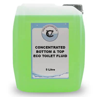 Eco Friendly Toilet Fluid Bottom & Top Green Motorhome & Caravan WC Cleaner - 5L • £12.99