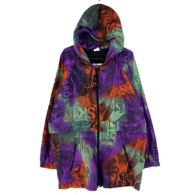 ERBACHER Retro 90s Purple Hooded Jacket Size S • £19.99