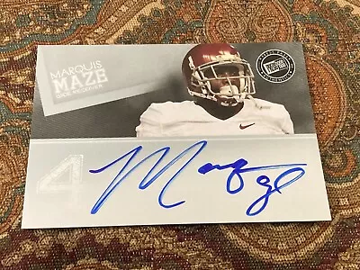 2012 Press Pass Silver Autograph Marquis Maze Alabama Steelers Auto • $2