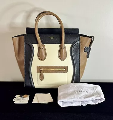 CELINE Micro Luggage Bag ~ Tricolor Calfskin Leather ~ LN W/Dust Bag ~ ITALY • $799.95