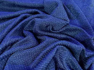 Micro Jacquard Double Jersey Dress Fabric Per Metre - Royal Blue • £4.99