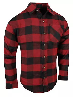 Mens Plaid Flannel Shirt Soft Big Checker Pattern Chest Pocket Casual Up To 5XL! • $21.95