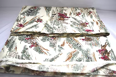 Vintage Fox Hunting Themed Flannel Fabric 56  X 144  • $24.99