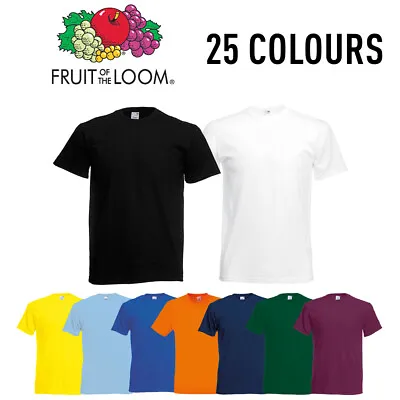 £5.95 • Buy Fruit Of The Loom T-Shirt Plain Mens Womens Unisex Short Sleeve Tee Top S-5XL