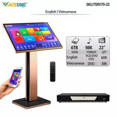 6TB HDD 98K  EnglishVietnamese SongsTouch Screen Karaoke Player22'' Home KTV • $570