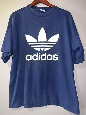 VINTAGE 1990's ADIDAS Double Sided TREFOIL SHIRT XL • $34.99