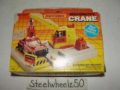 Vintage Matchbox Motorcity Crane Playset 1985 Crane Loading Ramp NEAR COMPLETE • $14.99