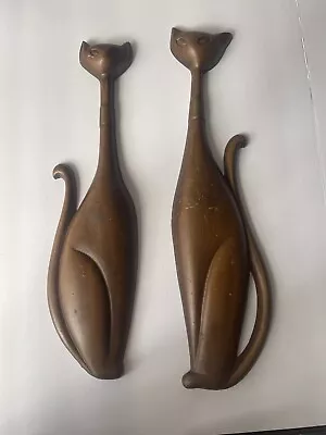 Vintage Sexton Siamese Cats Pair Wall Art Iron Metal Original Mid Century Modern • $220