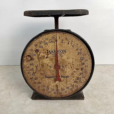 Vintage Hanson Model 2060 Utility Scale 60 Lbs Industrial Farmhouse Style Works • $44.99