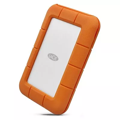 LaCie Rugged USB-C External Hard Drive 5 TB Grey Yellow • £221.75