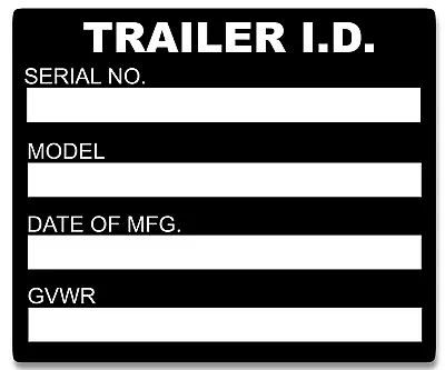 $4.99 • Buy Blank Trailer Truck Equipment Serial Number Model # ID Tag GVWR Decal Sticker 5 
