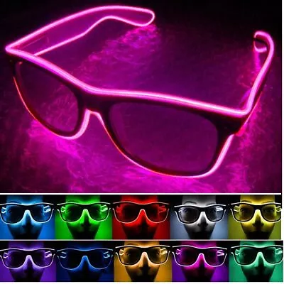 1x Flashing EL Wire Led Glasses Luminous Party Decorative Lighting LED Light Up • £6.29