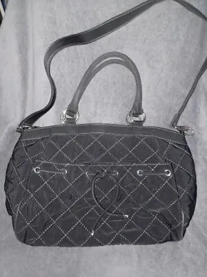 Vera Bradley Large Quilted Black Purse Tote Shopper Hand Bag • $19.25