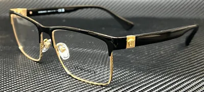 VERSACE VE1285 1443 Black Gold Men's 56 Mm Eyeglasses • $136