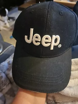 Jeep Baseball Hat OSFM Adjustable Black White Logo Design • $29.99