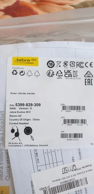 £29.99 • Buy Jabra EVOLVE 30 II Headset HSC060 Certified Microsoft Teams Skype Business