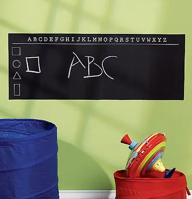 $9.99 • Buy WALLIES ALPHABET CHALKBOARD Wall Sticker Decal Chalk ABC Letters Shapes Black