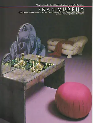 1984 Fran Murphy Print Ad Poster 8 X10.75  Goatskin Dressing Table • $6.90