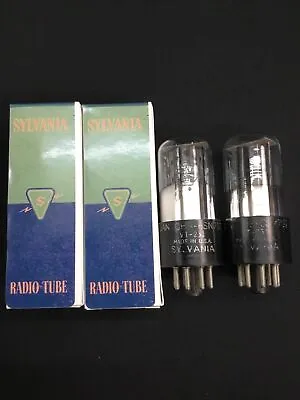 PAIR SYLVANIA VT-231 (6SN7) 2 Hole Bad Boy Foil-D Getter VACUUM TUBES 2.1702-D • $224.95