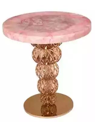 Rose Quartz Gemstone Round Table Top Quartz Agate Console Christmas Sale Decors • $305.05