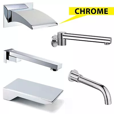 Chrome Wall Bath Spout Swivel Spout Waterfall Bathtub Filler Tap Square Round • $42