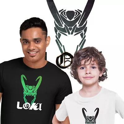 Loki Helmet Marvel Superhero Comic Star Tom Hiddleston T-Shirt Kids Adults Women • £14.99