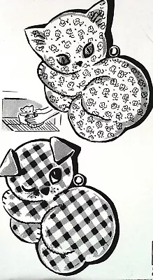 2966 Vintage KITTEN & PUPPY POTHOLDERS Pattern To SEW (Reproduction) • $6.99