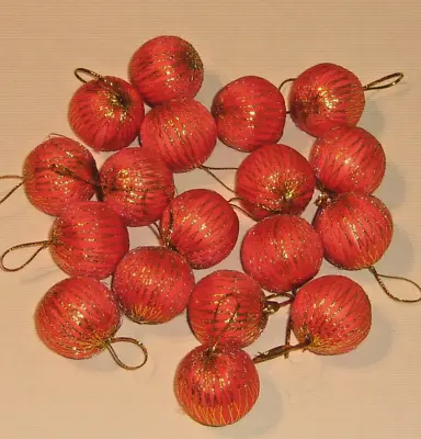 Christmas Ornaments Orange Foam Mini Balls With Gold Thread Wrapped 18pcs 1  • $9.95