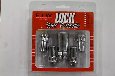 Set 4 WL003L 9/16-18 Wheel Locks Locking Lug Nuts Chrome W Key • $12