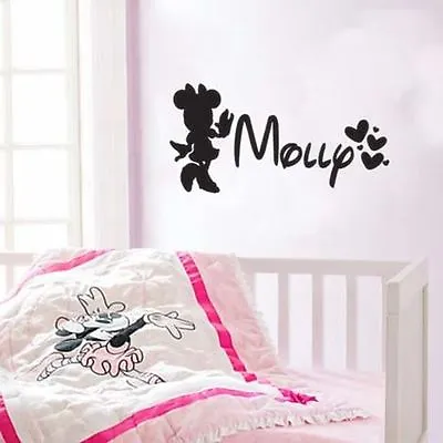 Minnie Mouse Inspired Personalized Name Vinyl Wall Decal Sticker • $12