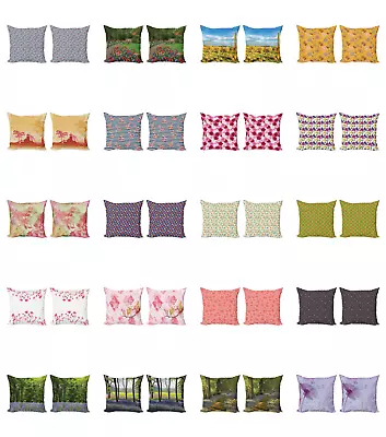 Ambesonne Floral Garden Cushion Cover Set Of 2 For Couch And Bed In 4 Sizes • $15.99