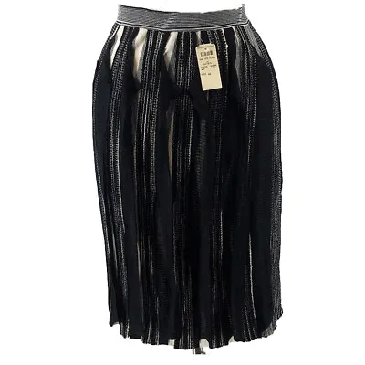 NWT Women's Missoni Black Stripe Knit Faux Wrap Skirt IT 44/US 8 Retail $900 • $274.99