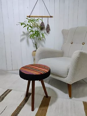 Antique Kilim Round Foot Stool • $99